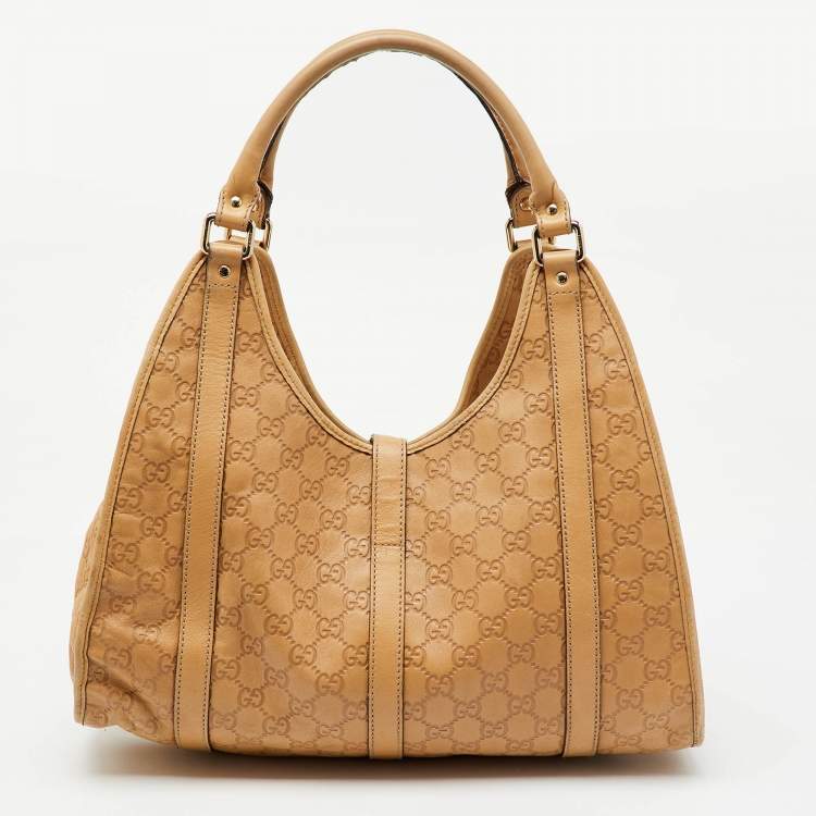 Pre Owned Gucci Beige Guccissima Leather Bardot Joy Tote