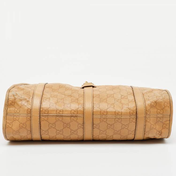 Pre Owned Gucci Beige Guccissima Leather Bardot Joy Tote
