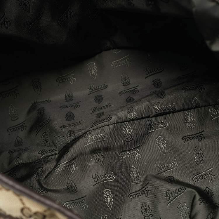 Pre Owned Gucci Beige/Brown GG Canvas and Leather Tribeca Tote
