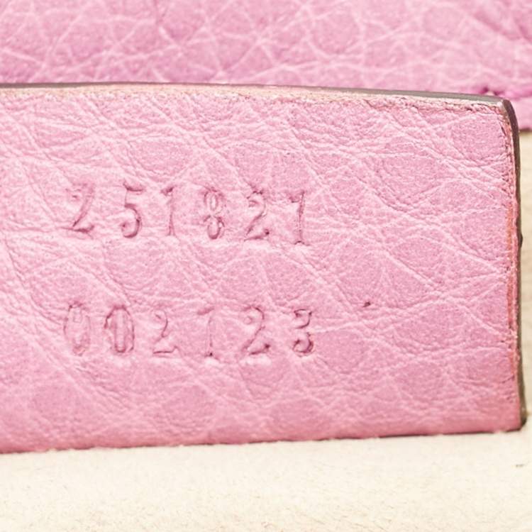 Pre Owned Gucci Pink Leather Small 1973 Chain Crossbody Bag