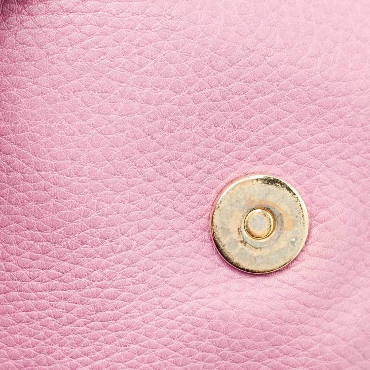 Pre Owned Gucci Pink Leather Small 1973 Chain Crossbody Bag