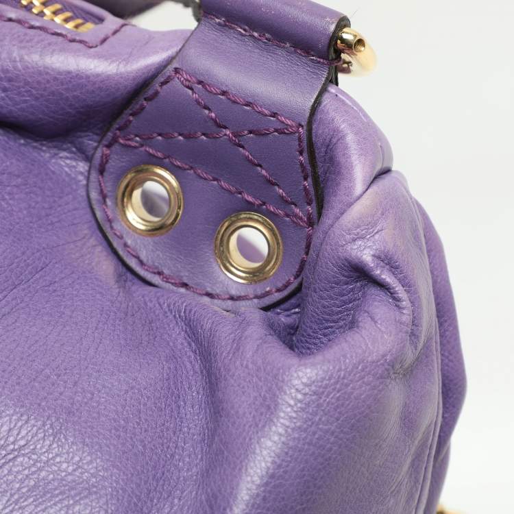 Pre Owned Gucci Purple Leather Medium Darwin Convertible Backpack