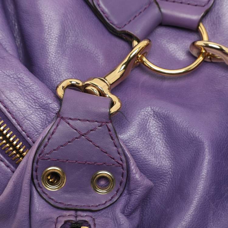 Pre Owned Gucci Purple Leather Medium Darwin Convertible Backpack