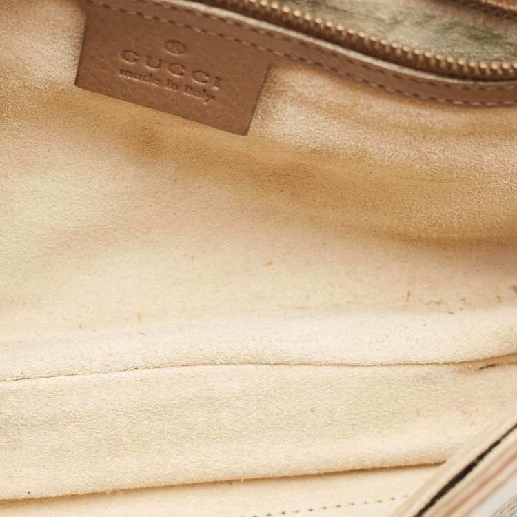 Pre Owned Gucci Brown Leather Medium 1973 Chain Shoulder Bag
