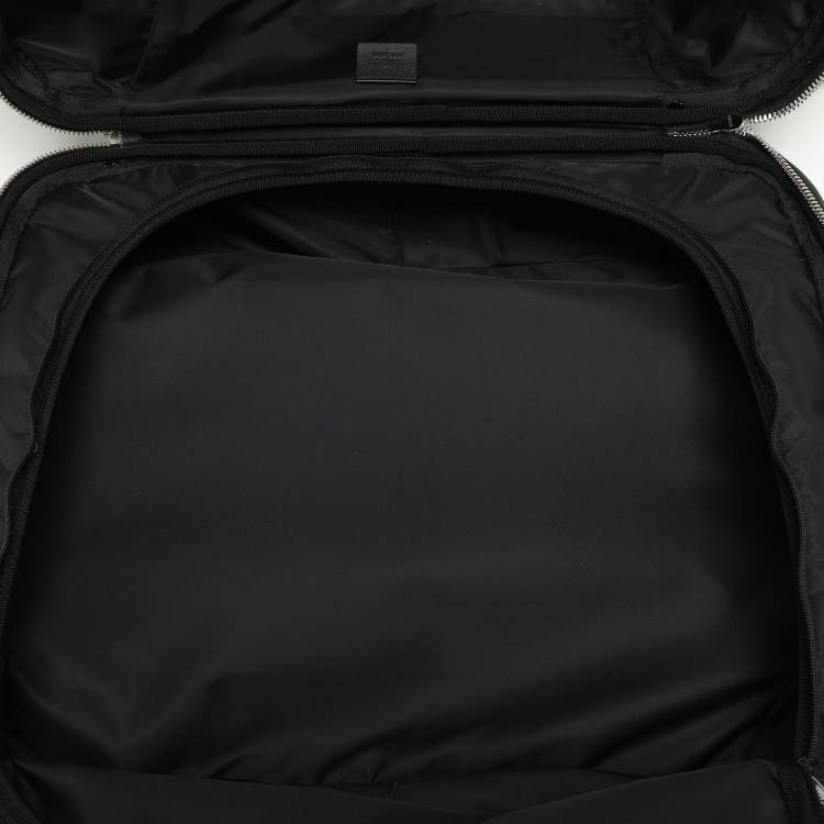 Pre Owned Gucci Beige/Black GG Supreme and Leather Small Cabin Trolley