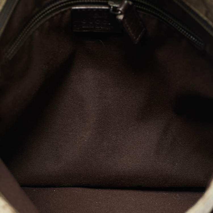 Pre Owned Gucci Beige/Brown GG Supreme Canvas and Leather Flat Messenger Bag