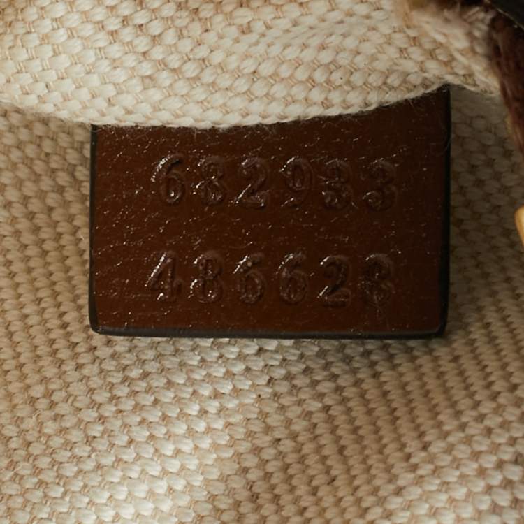 Pre Owned Gucci Brown/Beige GG Supreme Canvas and Leather Interlocking G Belt Bag