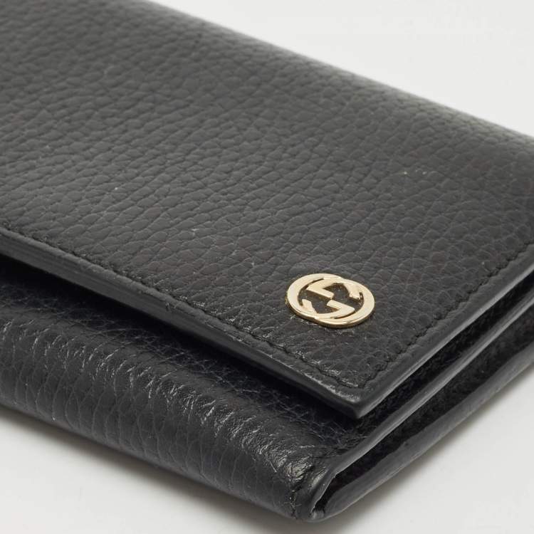 Pre Owned Gucci Black Leather GG Marmont Continental Wallet