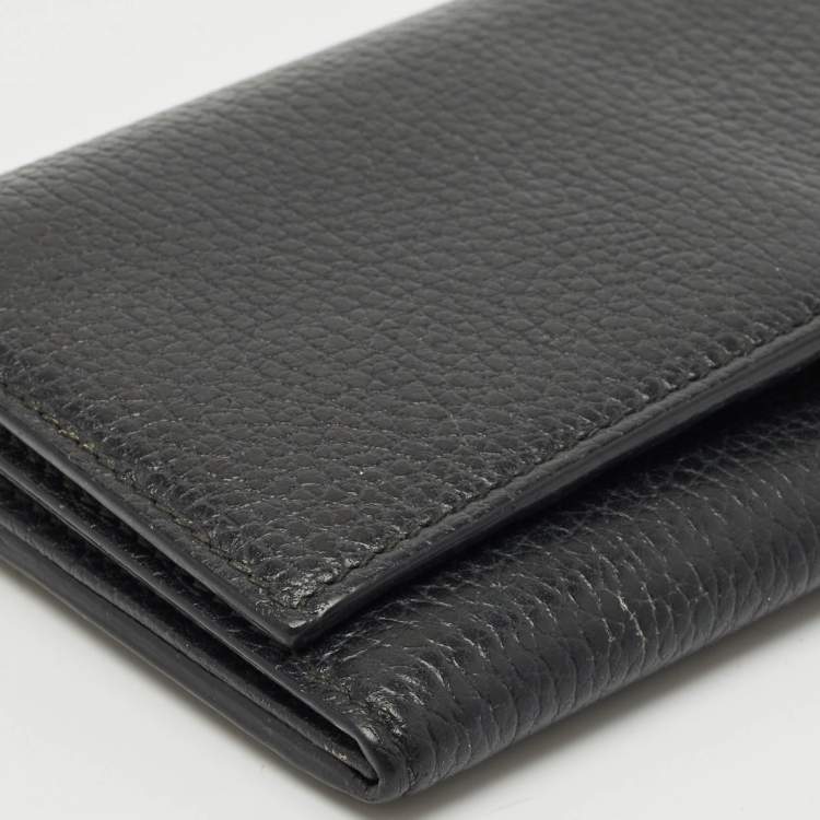 Pre Owned Gucci Black Leather GG Marmont Continental Wallet