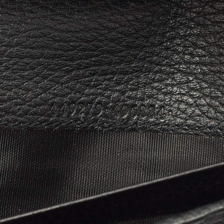 Pre Owned Gucci Black Leather GG Marmont Continental Wallet