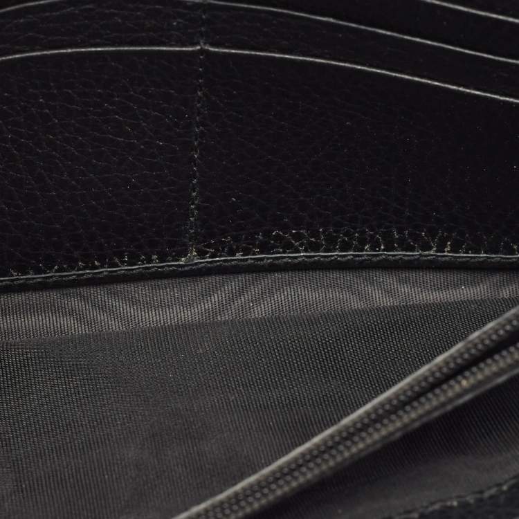 Pre Owned Gucci Black Leather GG Marmont Continental Wallet