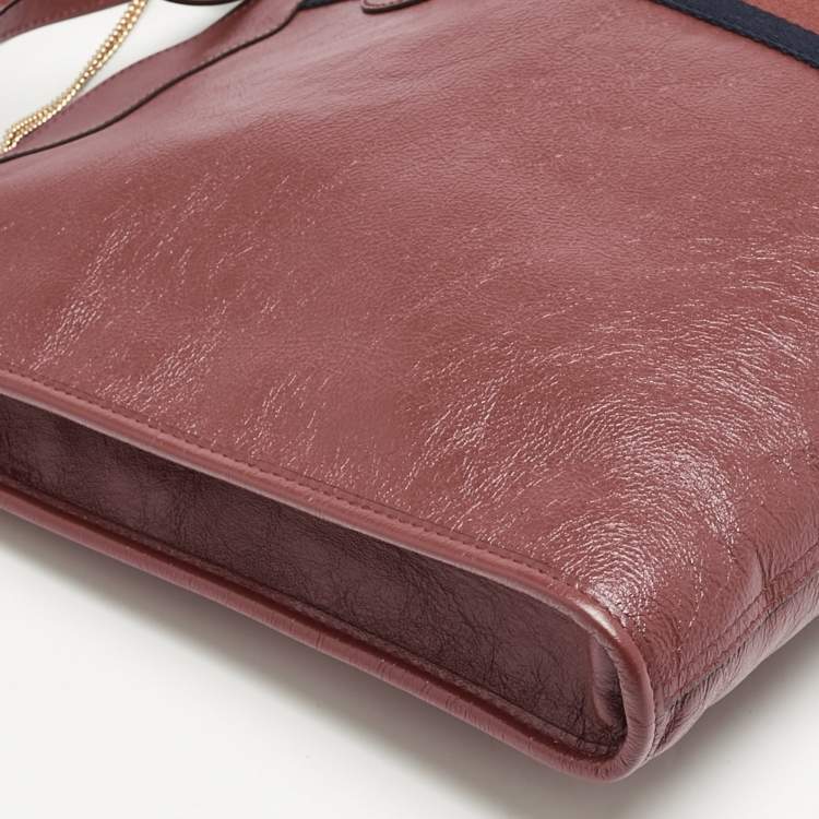 Pre Owned Gucci Red Leather Large Rajah Tote
