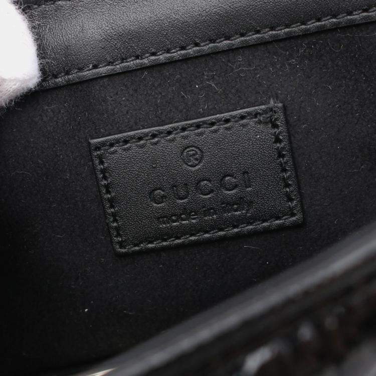 Pre Owned Gucci GG Marmont Super Leather Black Shoulder Bag 