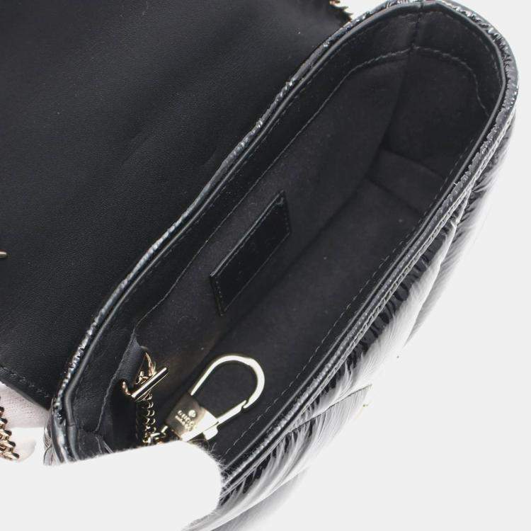 Pre Owned Gucci GG Marmont Super Leather Black Shoulder Bag 