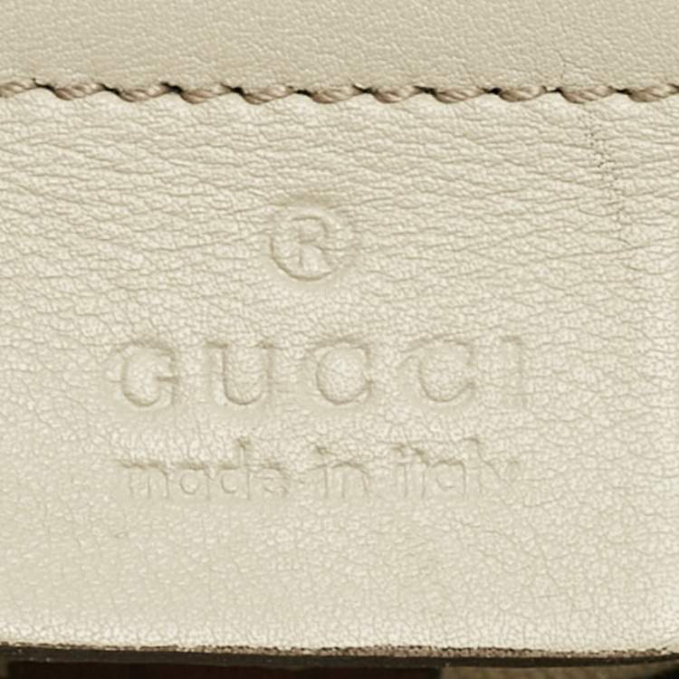Pre Owned Gucci Off White Guccissima Leather Small Hysteria Hobo