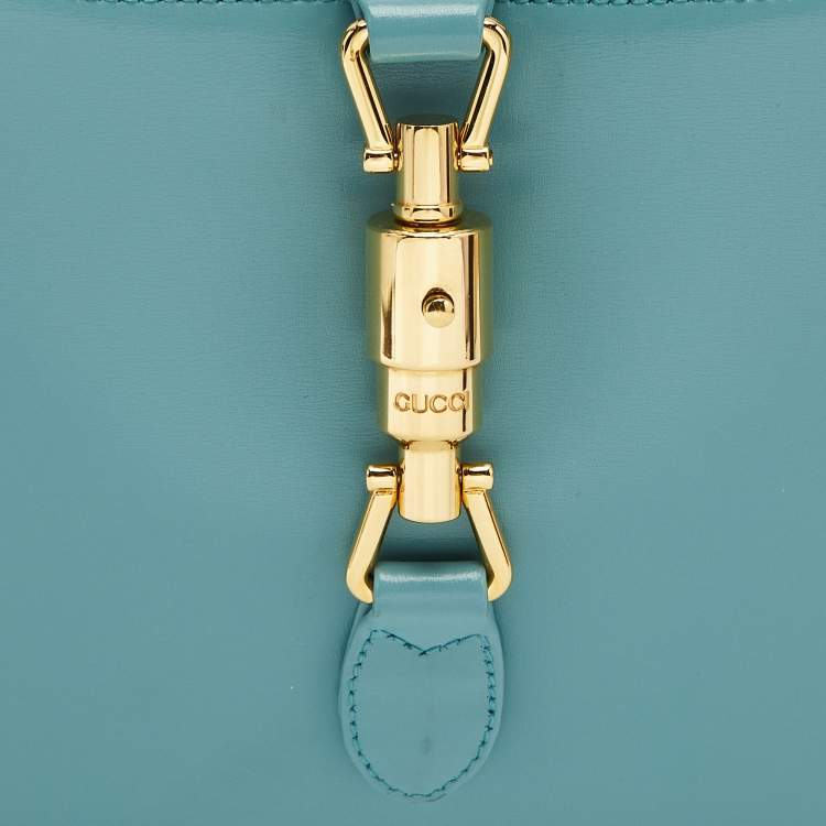 Pre Owned Gucci Blue Leather Small Jackie 1961 Hobo