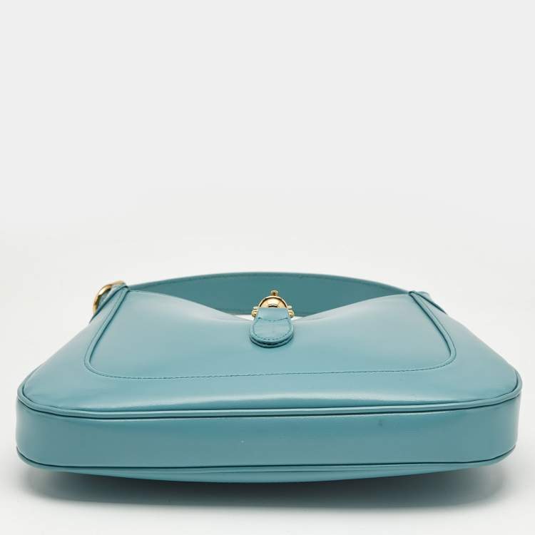 Pre Owned Gucci Blue Leather Small Jackie 1961 Hobo