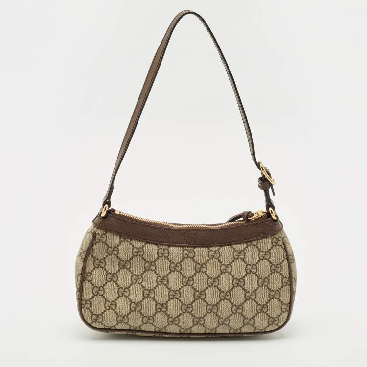 Pre Owned Gucci Brown/Beige GG Supreme Canvas Small Ophidia Bag