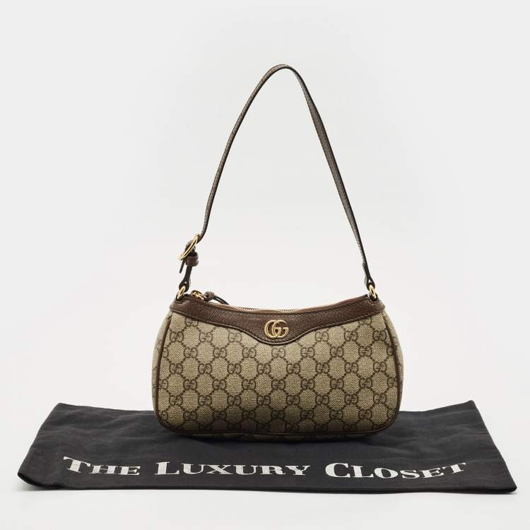 Pre Owned Gucci Brown/Beige GG Supreme Canvas Small Ophidia Bag