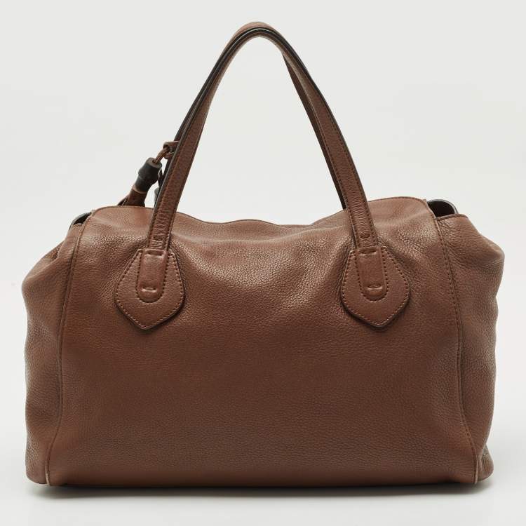 Pre Owned Gucci Brown Leather Lady Tassel Tote