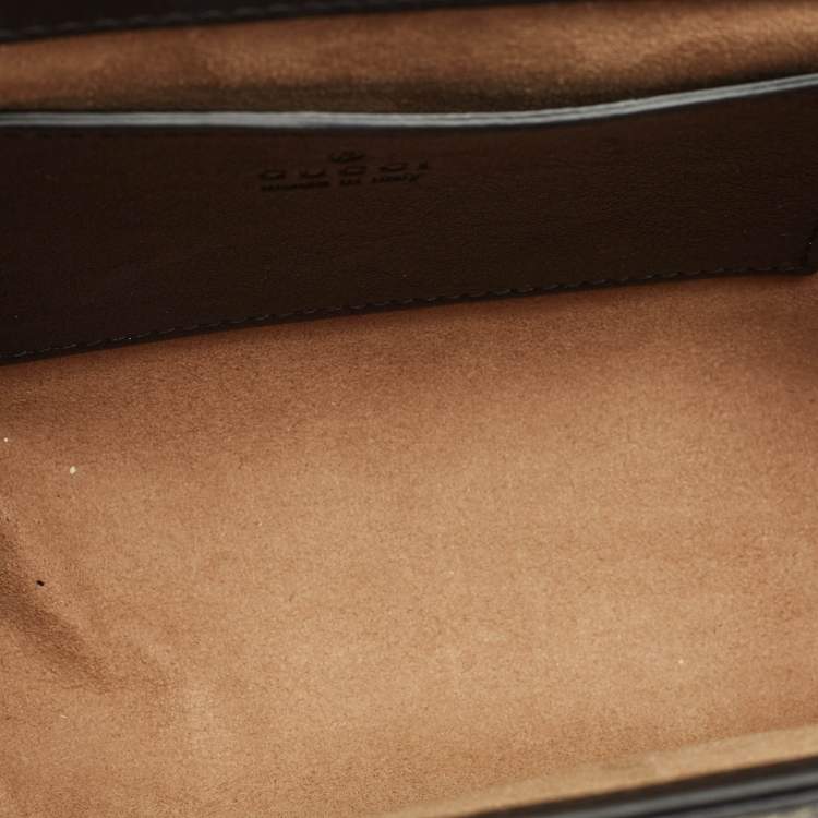 Pre Owned Gucci Beige/Black GG Supreme Canvas and Leather Small Padlock Shoulder Bag