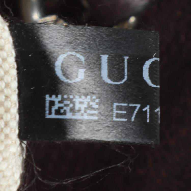 Pre Owned Gucci Dark Burgundy Leather Charlotte Crossbody Bag