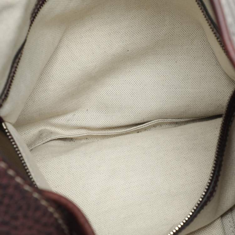Pre Owned Gucci Dark Burgundy Leather Charlotte Crossbody Bag