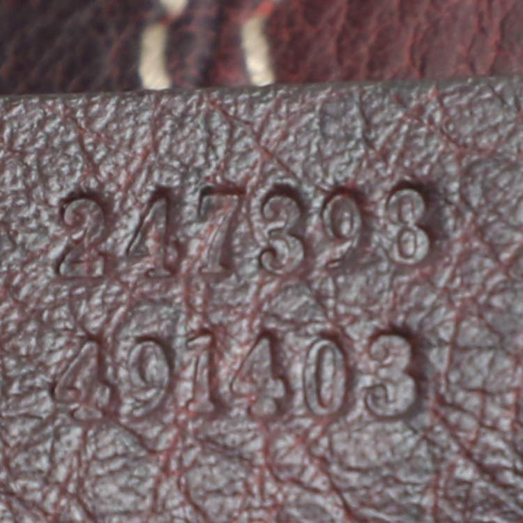 Pre Owned Gucci Dark Burgundy Leather Charlotte Crossbody Bag