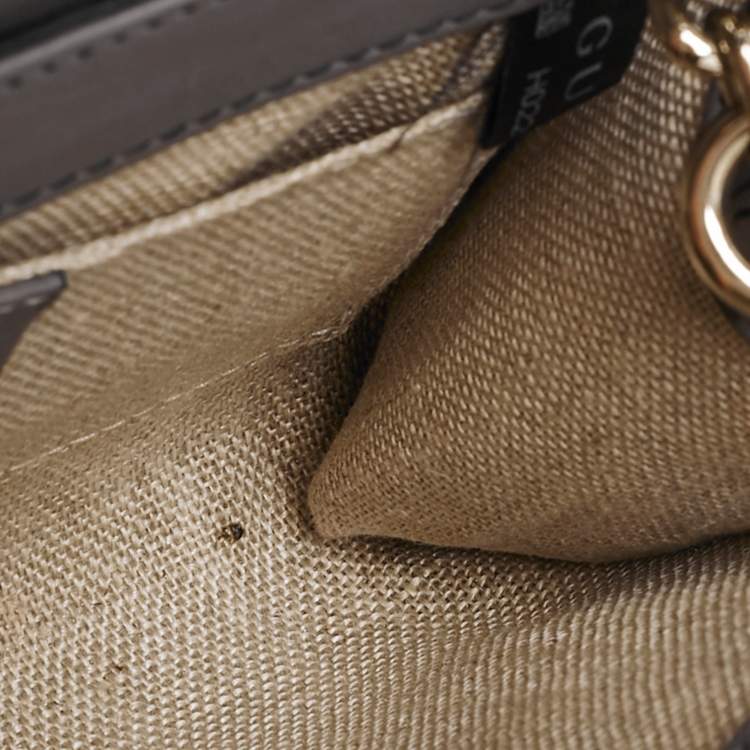 Pre Owned Gucci Grey Microguccissima Leather Mini Emily Chain Crossbody Bag