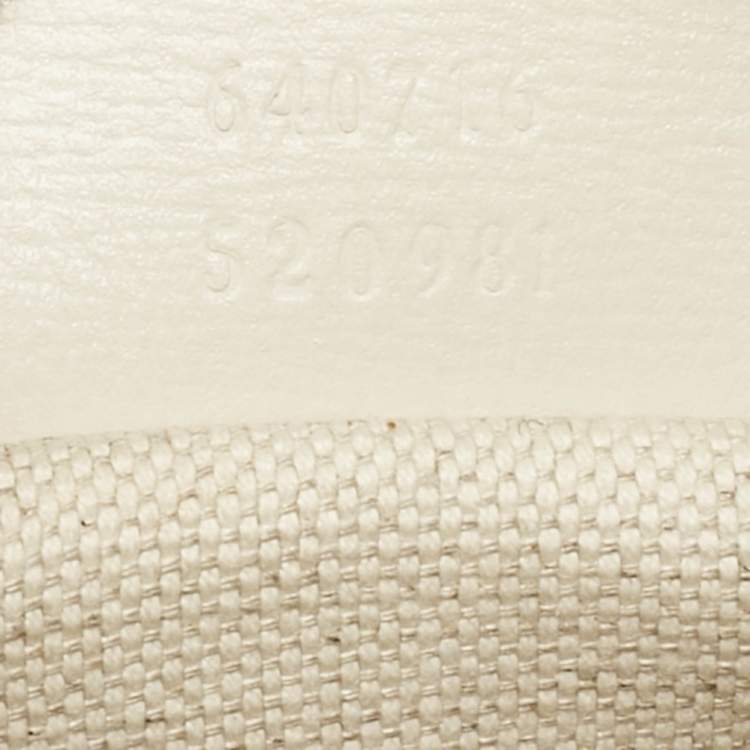 Pre Owned Gucci Beige/Off White GG Supreme Canvas and Leather Mini Horsebit 1955 Bag