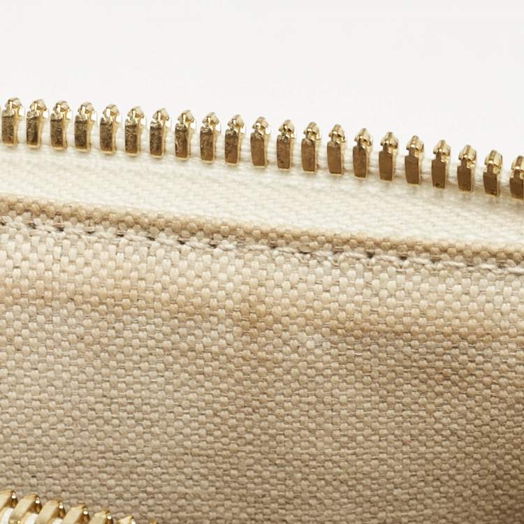 Pre Owned Gucci Beige/Off White GG Supreme Canvas and Leather Mini Horsebit 1955 Bag