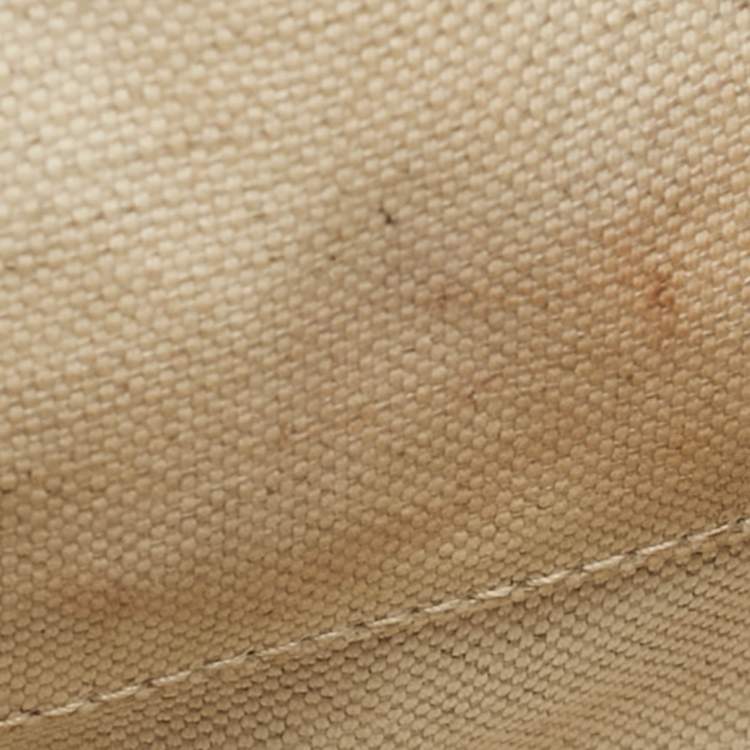 Pre Owned Gucci Beige/Off White GG Supreme Canvas and Leather Mini Horsebit 1955 Bag