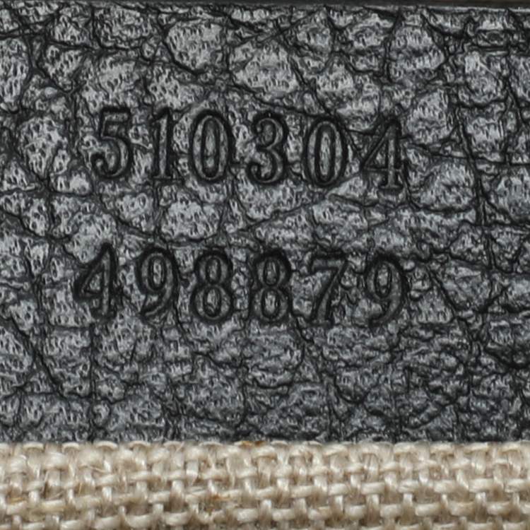Pre Owned Gucci Black Leather Dollar Interlocking GG Shoulder Bag