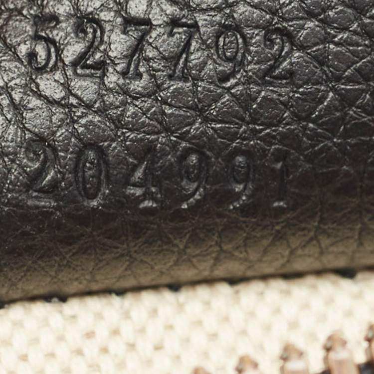 Pre Owned Gucci Black Leather Logo Web Small Belt Bag