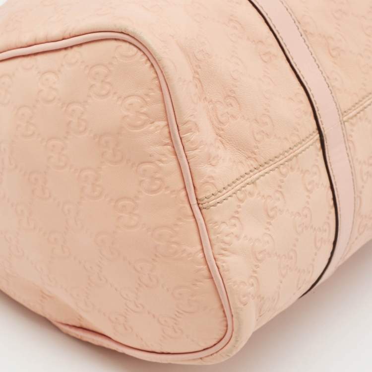 Pre Owned Gucci Peach Guccissima Leather Medium Joy Boston Bag