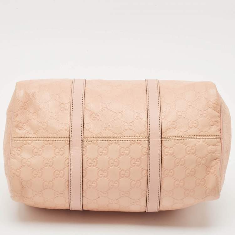 Pre Owned Gucci Peach Guccissima Leather Medium Joy Boston Bag