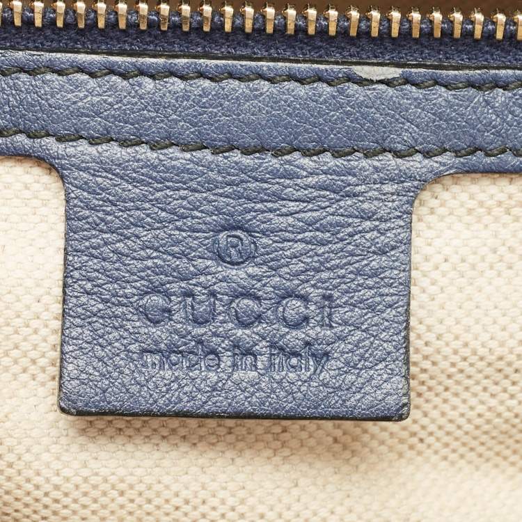 مملوكة مسبقًا Gucci Dark Blue Guccissima Leather Large Emily Chain Shoulder Bag