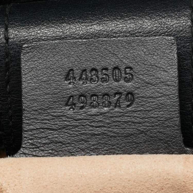 Pre Owned Gucci Black Matelasse Leather Medium GG Marmont Tote