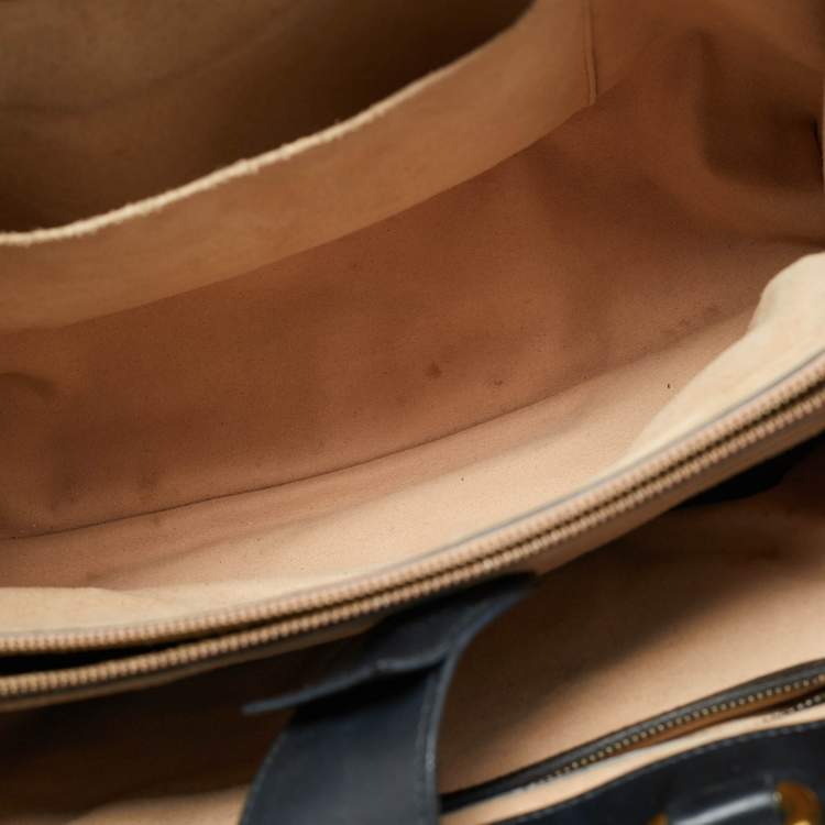 Pre Owned Gucci Black Matelasse Leather Medium GG Marmont Tote