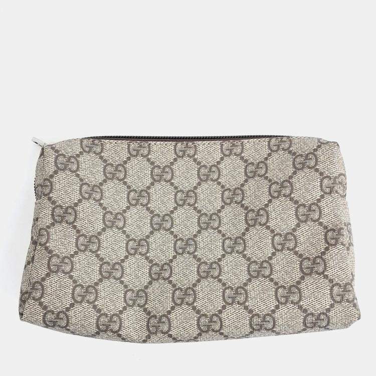 Pre Owned Gucci Beige Coated Canvas XFPM Beauty Case