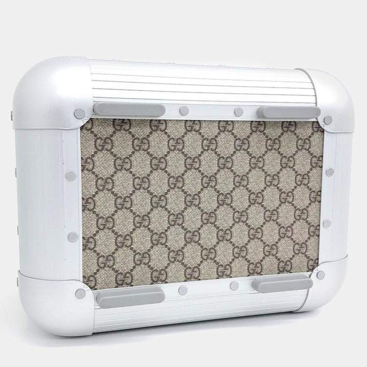 Pre Owned Gucci Beige Coated Canvas XFPM Beauty Case