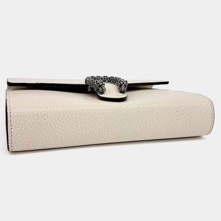 Pre Owned Gucci White Leather Dionysus Mini Chain Bag