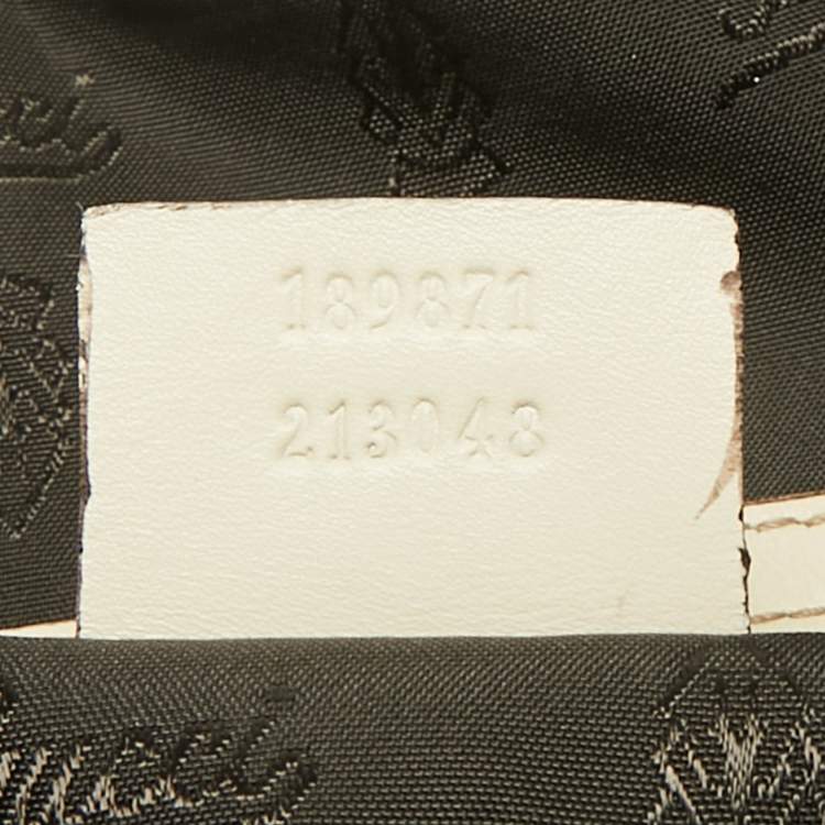 Pre Owned Gucci Cream Leather Pop Bamboo Top Handle Bag