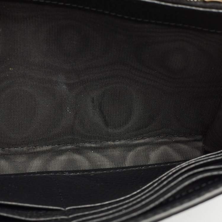 Pre Owned Gucci Black Leather GG Marmont Wallet on Chain