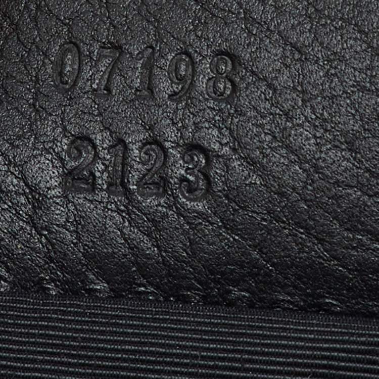 Pre Owned Gucci Dark Grey/Black GG Canvas And Leather Boat Pochette