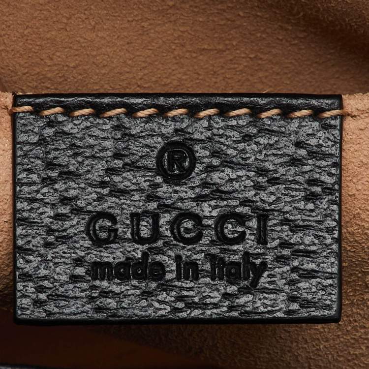 Pre Owned Gucci Black Leather GG Web Detail Ophidia Small Chain Shoulder Bag