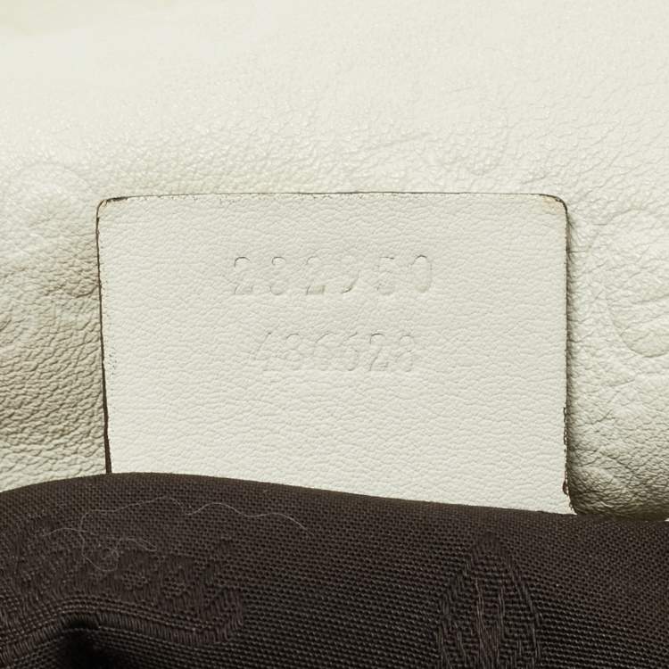 Pre Owned Gucci White Guccissima Leather Large Icon Bit Hobo 