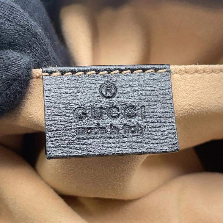 Pre Owned Gucci Horsebit 1955 Black Leather Bucket Bag
