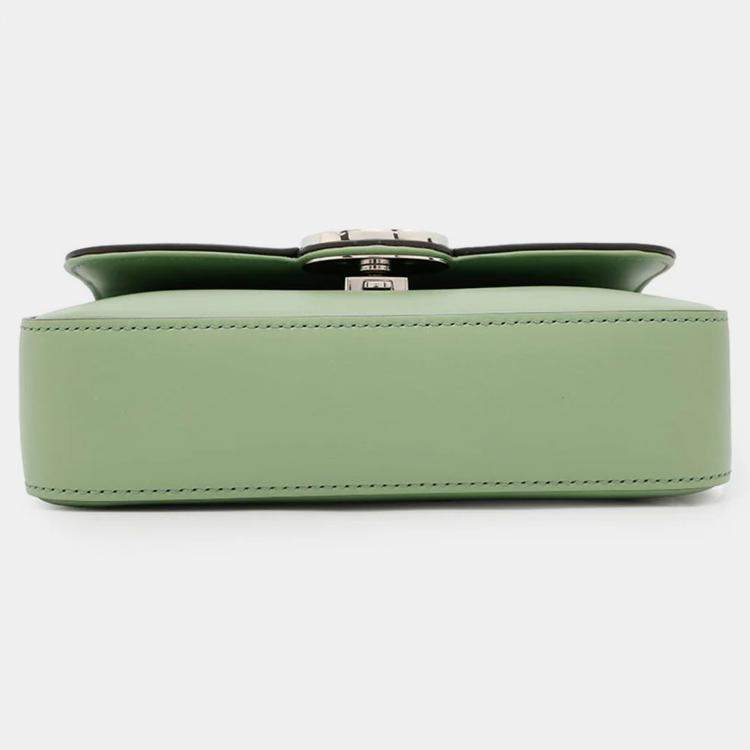 Pre Owned Gucci Petite GG Mini Green Leather Shoulder Bag