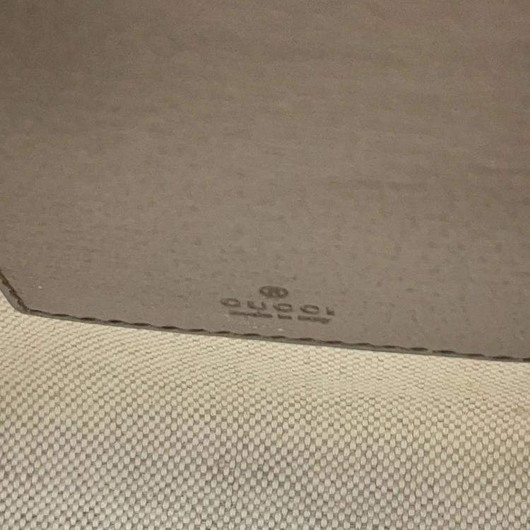 Pre Owned Gucci GG Supreme Ophidia Brown Beige GG Supreme Canvas Leather Handbag